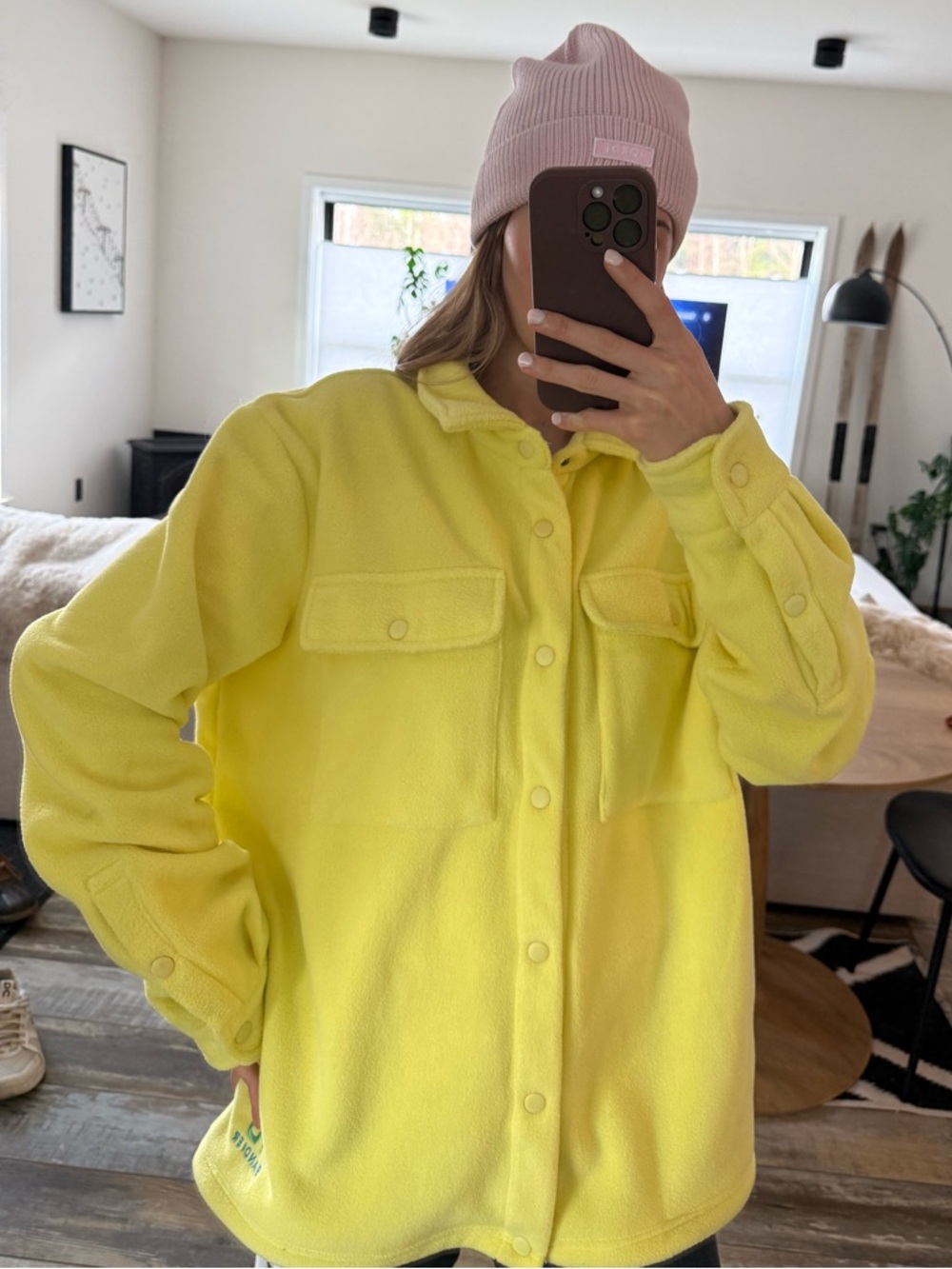 Bandier x 7 Days Active Bright Yellow Fleece Shacket